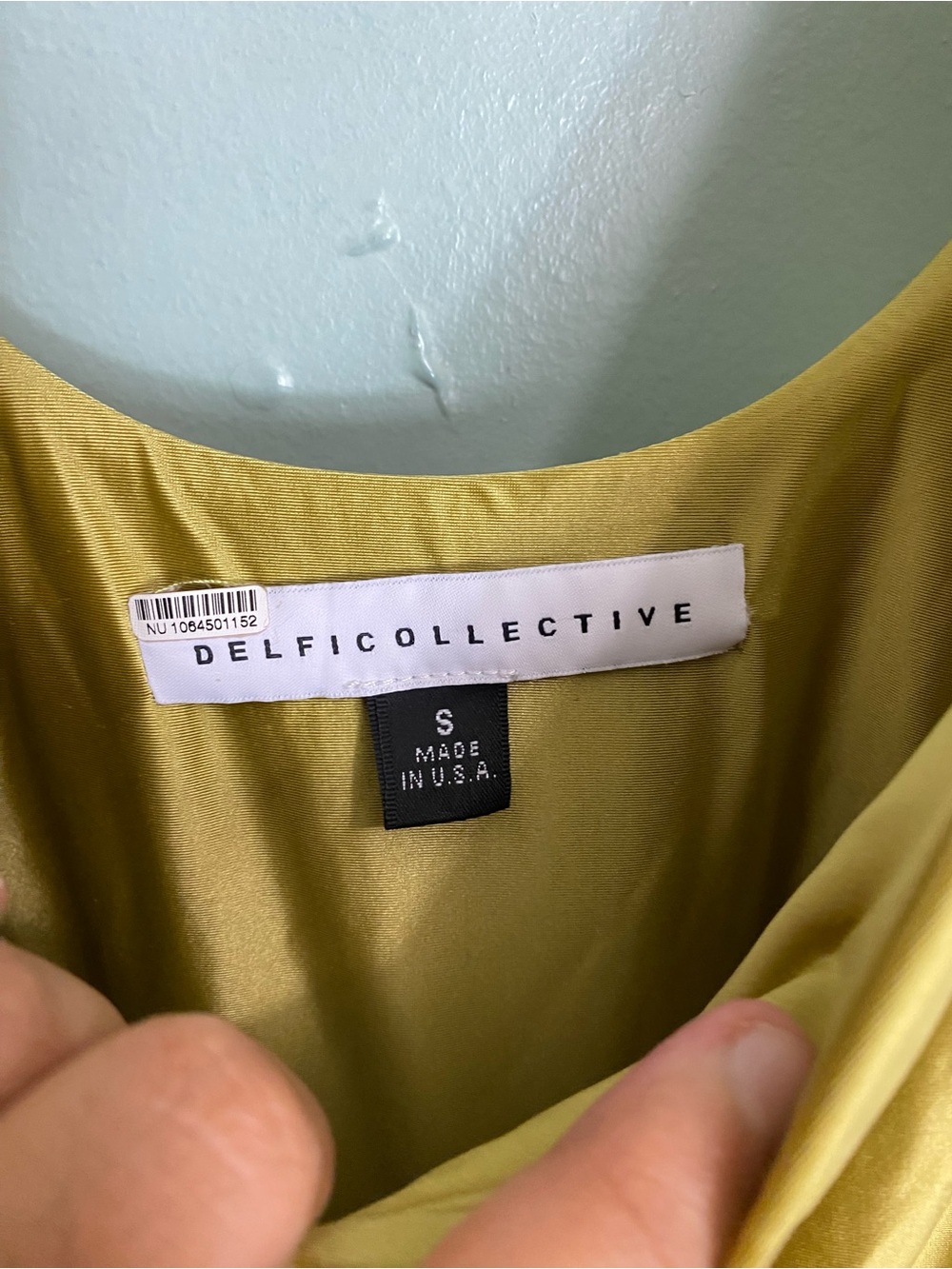 Delfi Collective Oriana Maxi Dress Midi Pleated Gold Olive Metallic Small - Picture 7 of 9